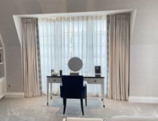 4 x Bespoke Made To Measure Premium Lined Curtains - Includes 1 x Pair & 2 x Single Blinds + Voiles