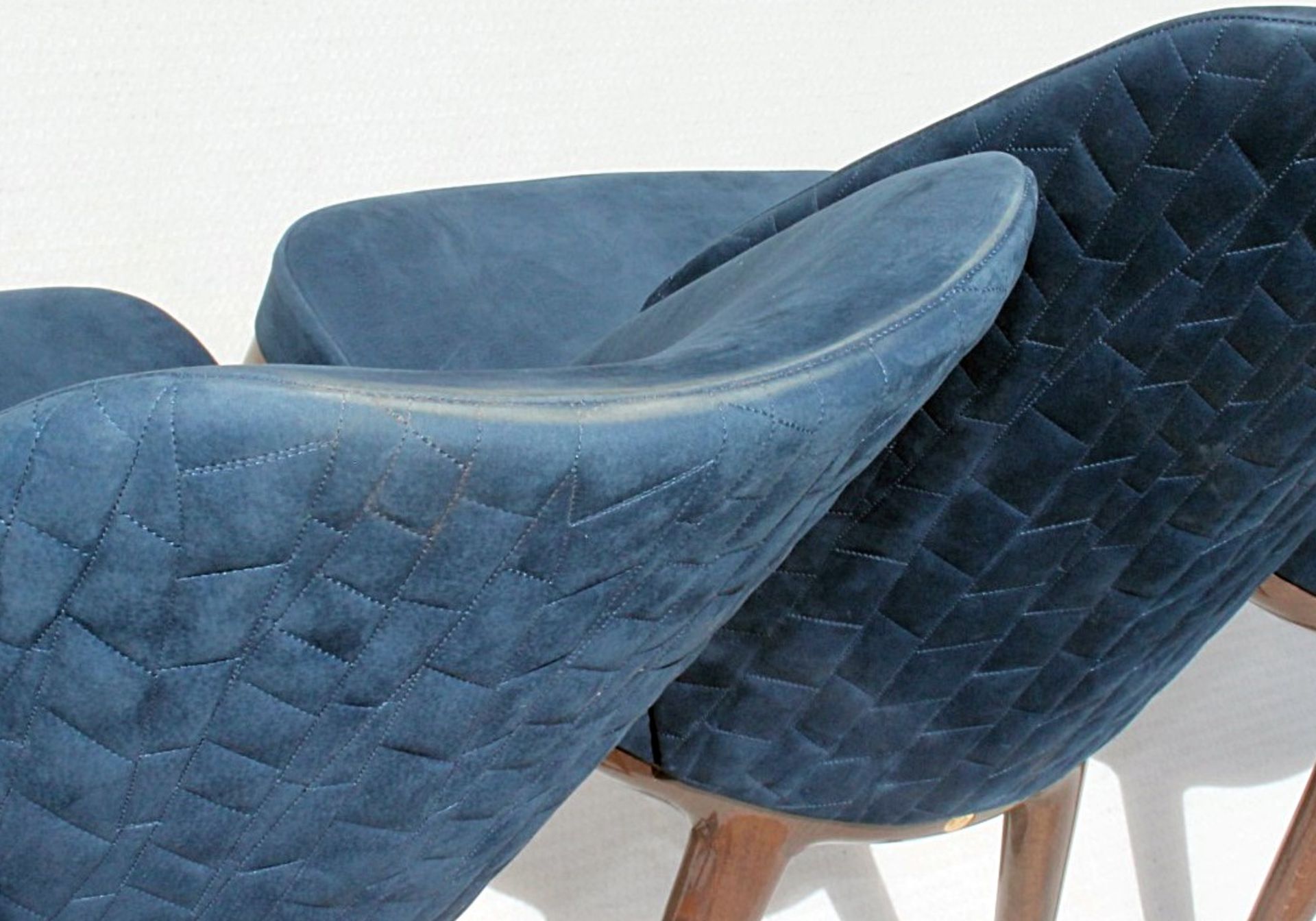 6 x GIORGIO COLLECTION 'Charisma' Luxury Dining Side Chairs In Blue - Total Original Price £15,330 - Image 15 of 17