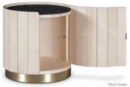 1 x BAXTER 'Ninfea' Italian Designer Solid Maple Bedside Table With Storage - Original Price £2,399