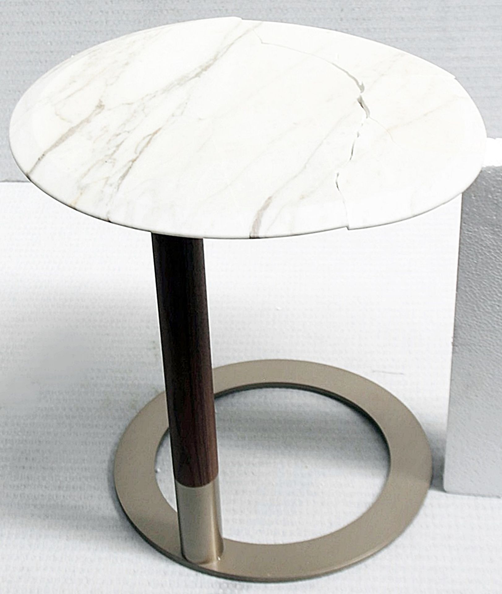 1 x POLTRONA FRAU 'JOK' Marble-Topped Round Luxury Designer Side Table - Original Price £1,285