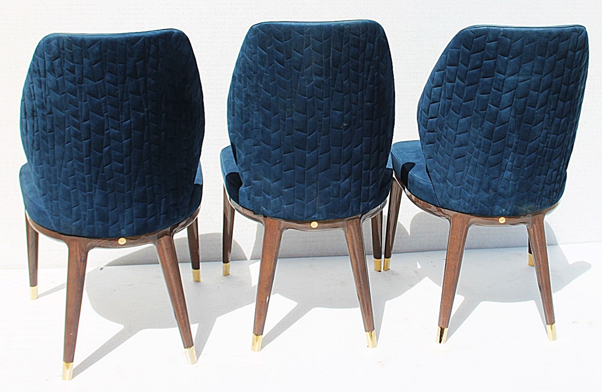 6 x GIORGIO COLLECTION 'Charisma' Luxury Dining Side Chairs In Blue - Total Original Price £15,330 - Image 10 of 17