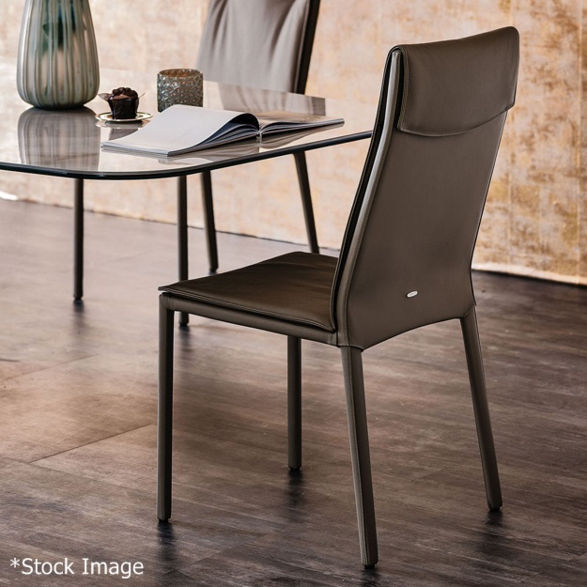 6 x CATTELAN 'Isabel' Italian Designer Leather Upholstered Dining Chairs - Original Price £3,864