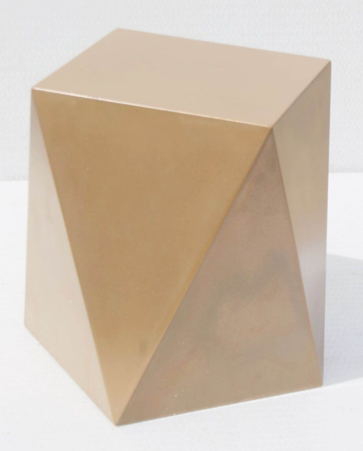 1 x LIGNE ROSET 'Rocher' Designer Folded Aluminium Side Table In Gold - Original Price £570.00 - Image 3 of 5