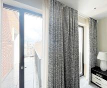 2 x Pairs Of Premium Made-To-Measure Lined Patterned Curtains In Grey, With Voiles - CL749 - NO VAT