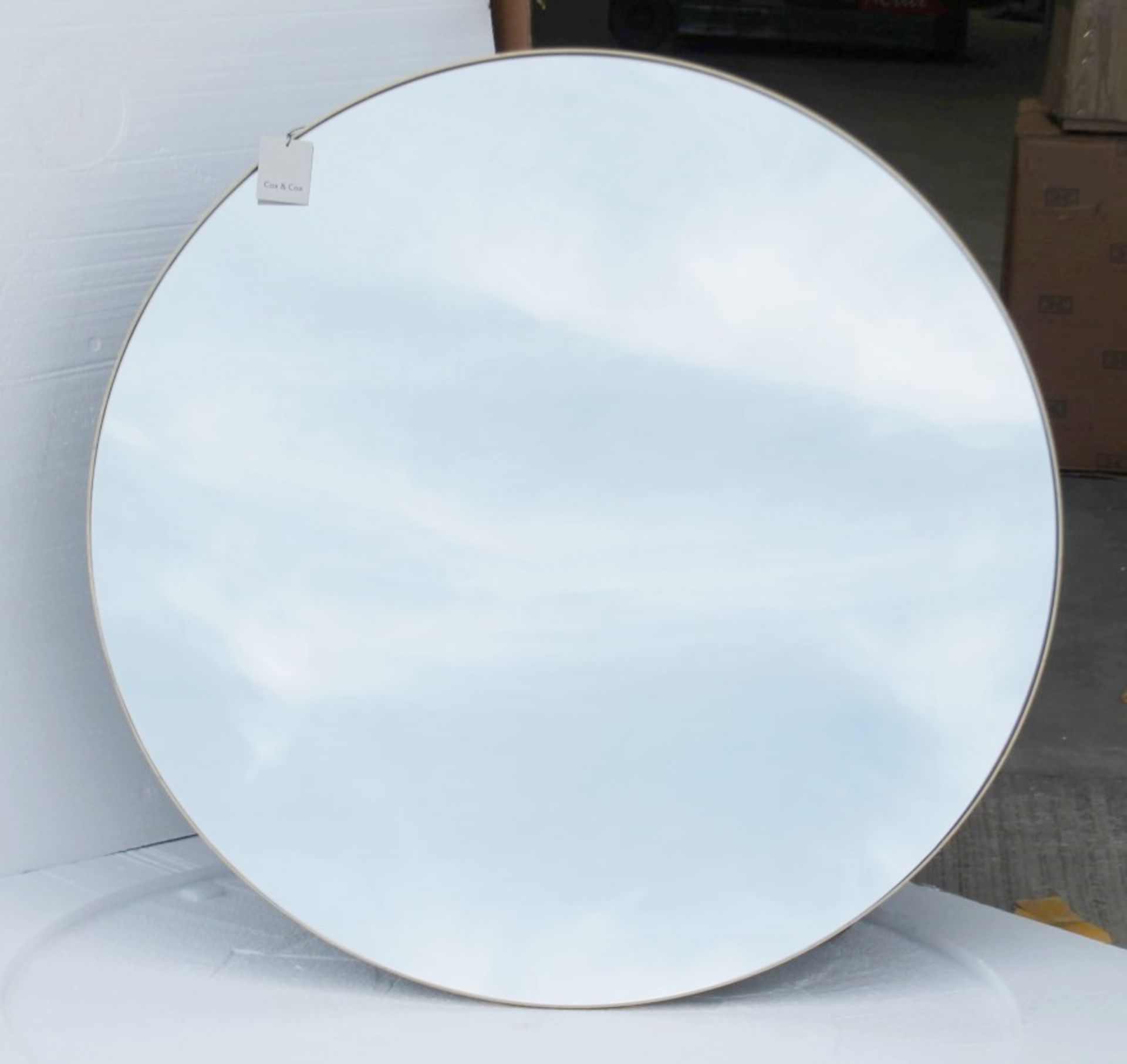 1 x COX & COX Antique Brass Slim Frame Extra Large Round Mirror - Original RRP £395.00 - Image 2 of 6