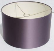 1 x PORTA ROMANA Luxury Ø40 Satin Covered Lamp Shade In Liquorice Purple - Brand New & Boxed Stock