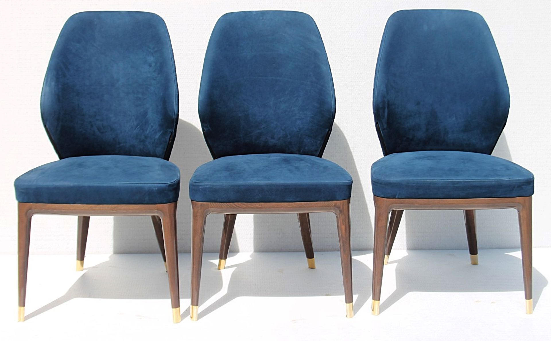 6 x GIORGIO COLLECTION 'Charisma' Luxury Dining Side Chairs In Blue - Total Original Price £15,330 - Image 3 of 17