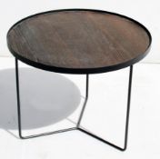 1 x CATTELAN ITALIA 'Billy' Designer Ø60 Wooden Topped Coffee Table - Made in Italy - RRP £669.00