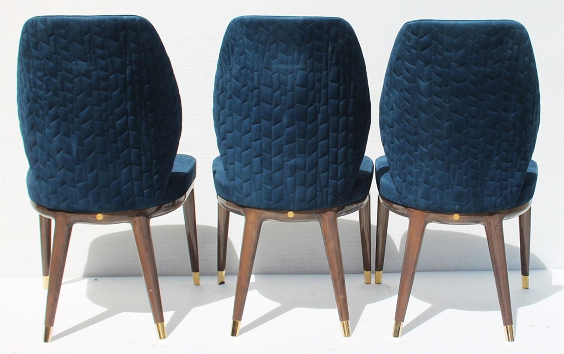 6 x GIORGIO COLLECTION 'Charisma' Luxury Dining Side Chairs In Blue - Total Original Price £15,330 - Image 5 of 17