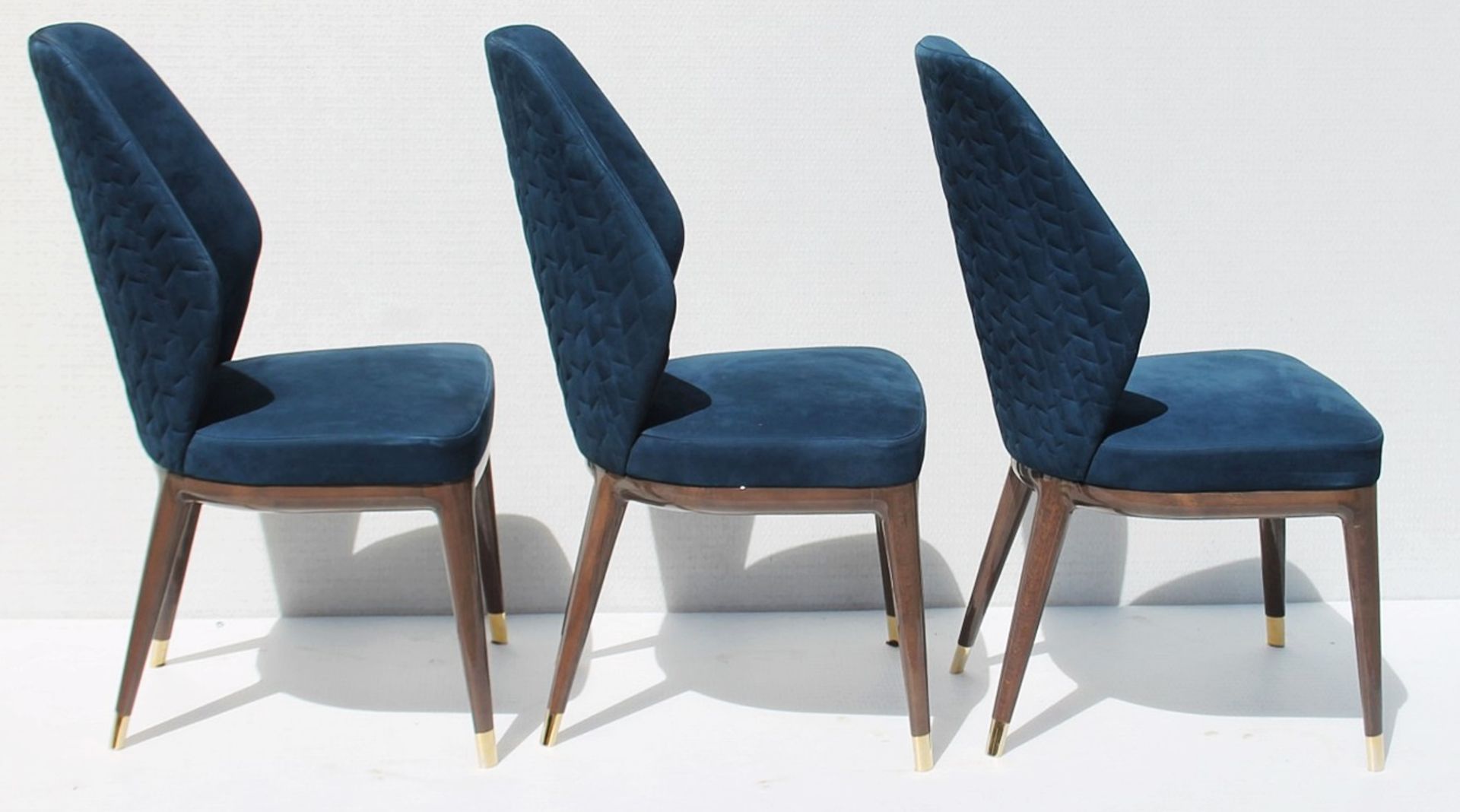 6 x GIORGIO COLLECTION 'Charisma' Luxury Dining Side Chairs In Blue - Total Original Price £15,330 - Image 4 of 17