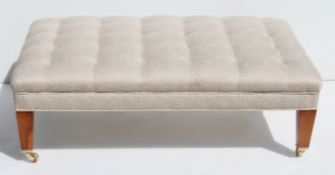 1 x DURESTA 'Nelson' Luxury Handcrafted Button-Top, Upholstered Footstool - Original Price £1,039