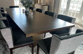 1 x Luxury Italian Designer 3.6-Metre Long Dining Table Top With Inlaid Brass *See Condition Report*