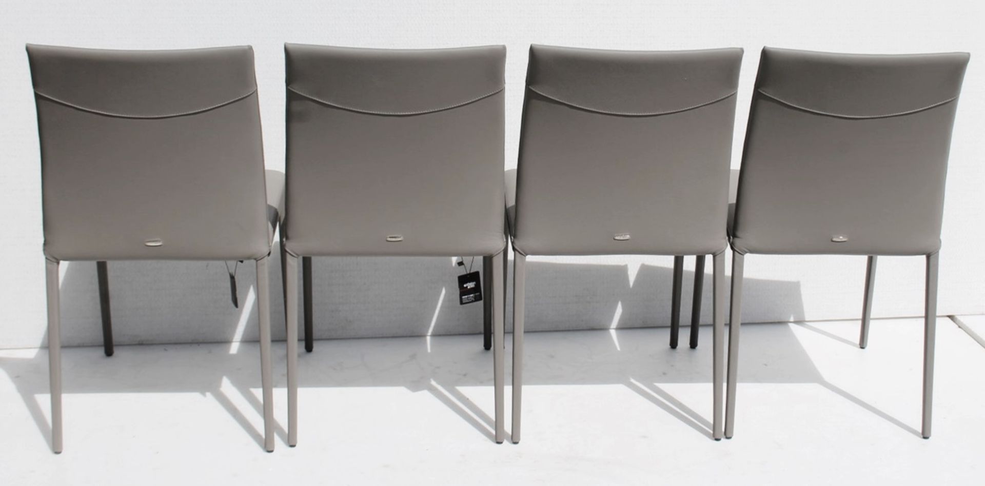 4 x CATELLAN 'Norma' Designer Italian Dining Chairs In Soft Grey Leather - Original RRP £3,840 - Image 6 of 7