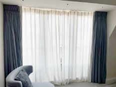 1 x Pair Of Premium Made-To-Measure Lined Curtains In Grey, With Voiles - Ref: BED1 - CL749 - NO VAT