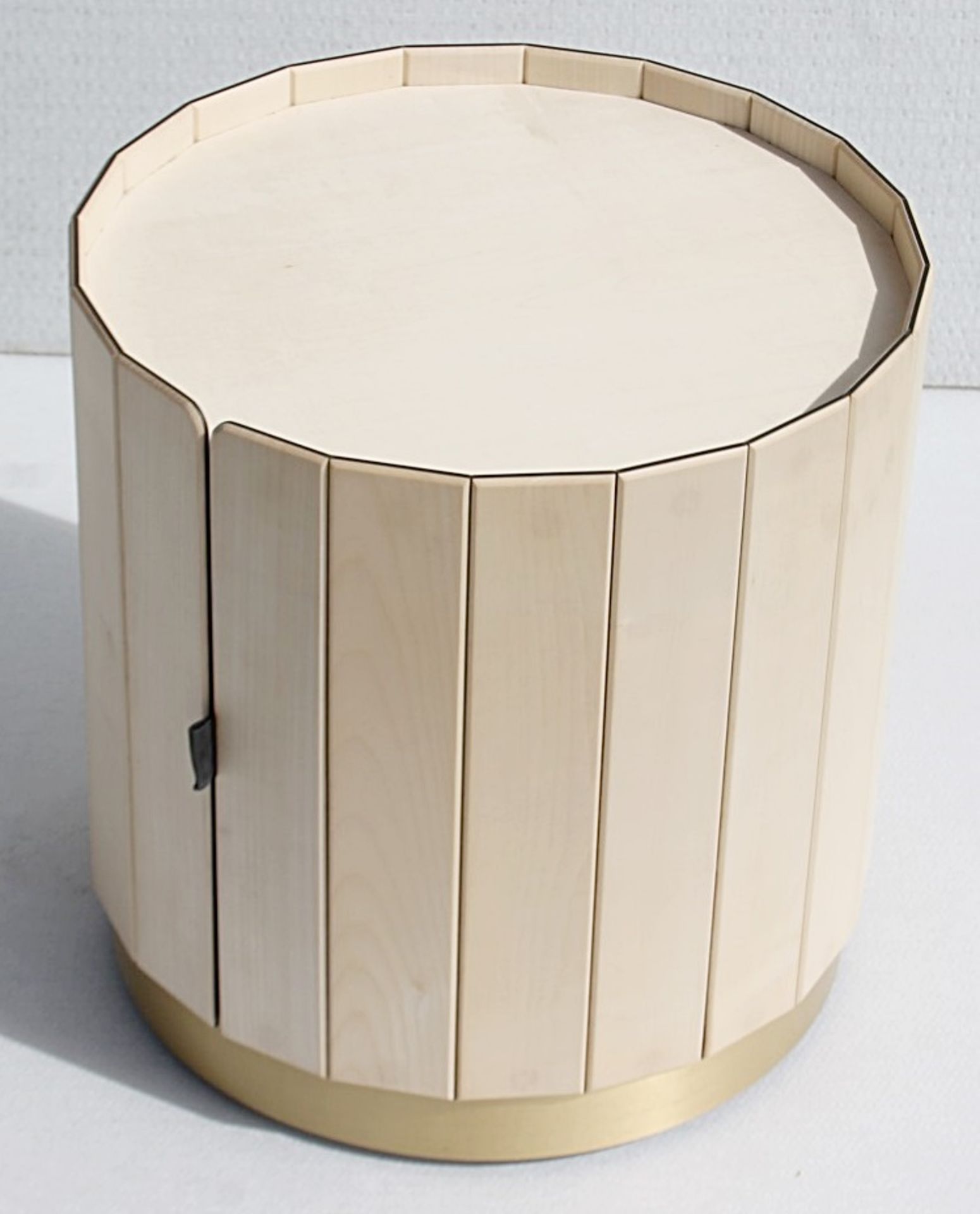 1 x BAXTER 'Ninfea' Italian Designer Solid Maple Bedside Table With Storage - Original Price £2,399 - Image 4 of 7
