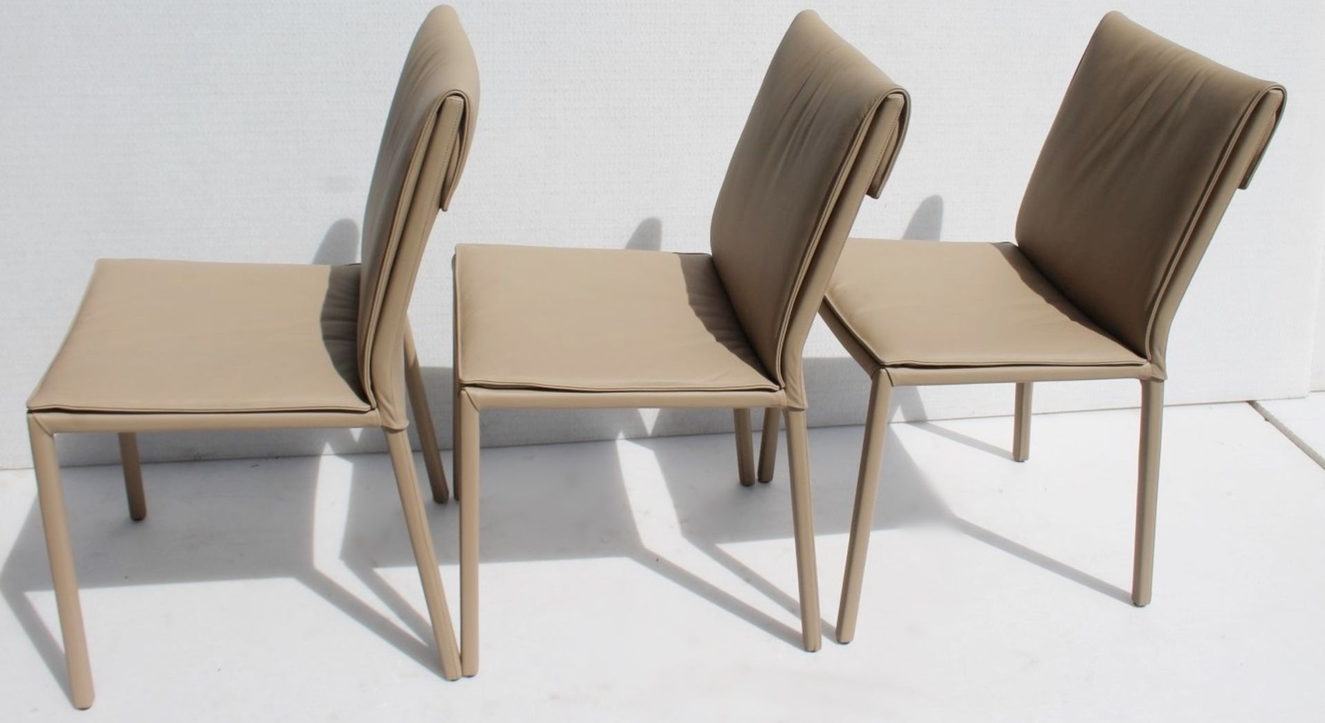 6 x CATTELAN 'Isabel' Italian Designer Leather Upholstered Dining Chairs - Original Price £3,864 - Image 3 of 9