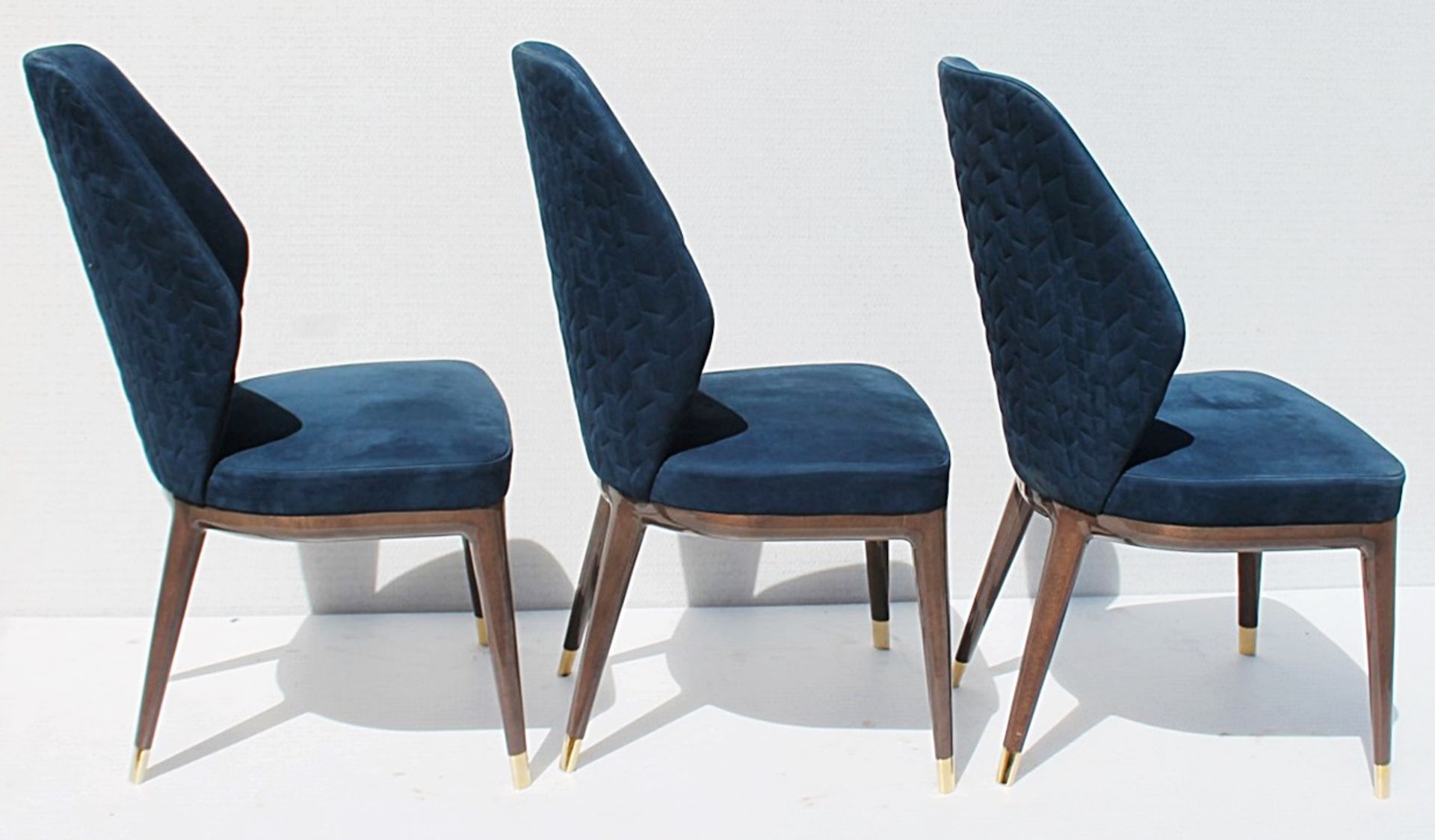 6 x GIORGIO COLLECTION 'Charisma' Luxury Dining Side Chairs In Blue - Total Original Price £15,330 - Image 9 of 17
