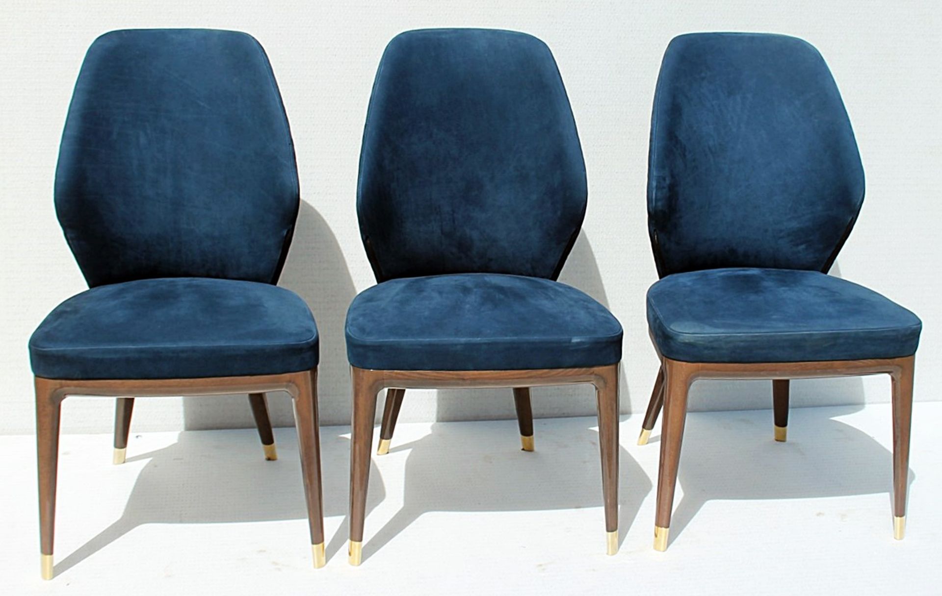 6 x GIORGIO COLLECTION 'Charisma' Luxury Dining Side Chairs In Blue - Total Original Price £15,330 - Image 8 of 17