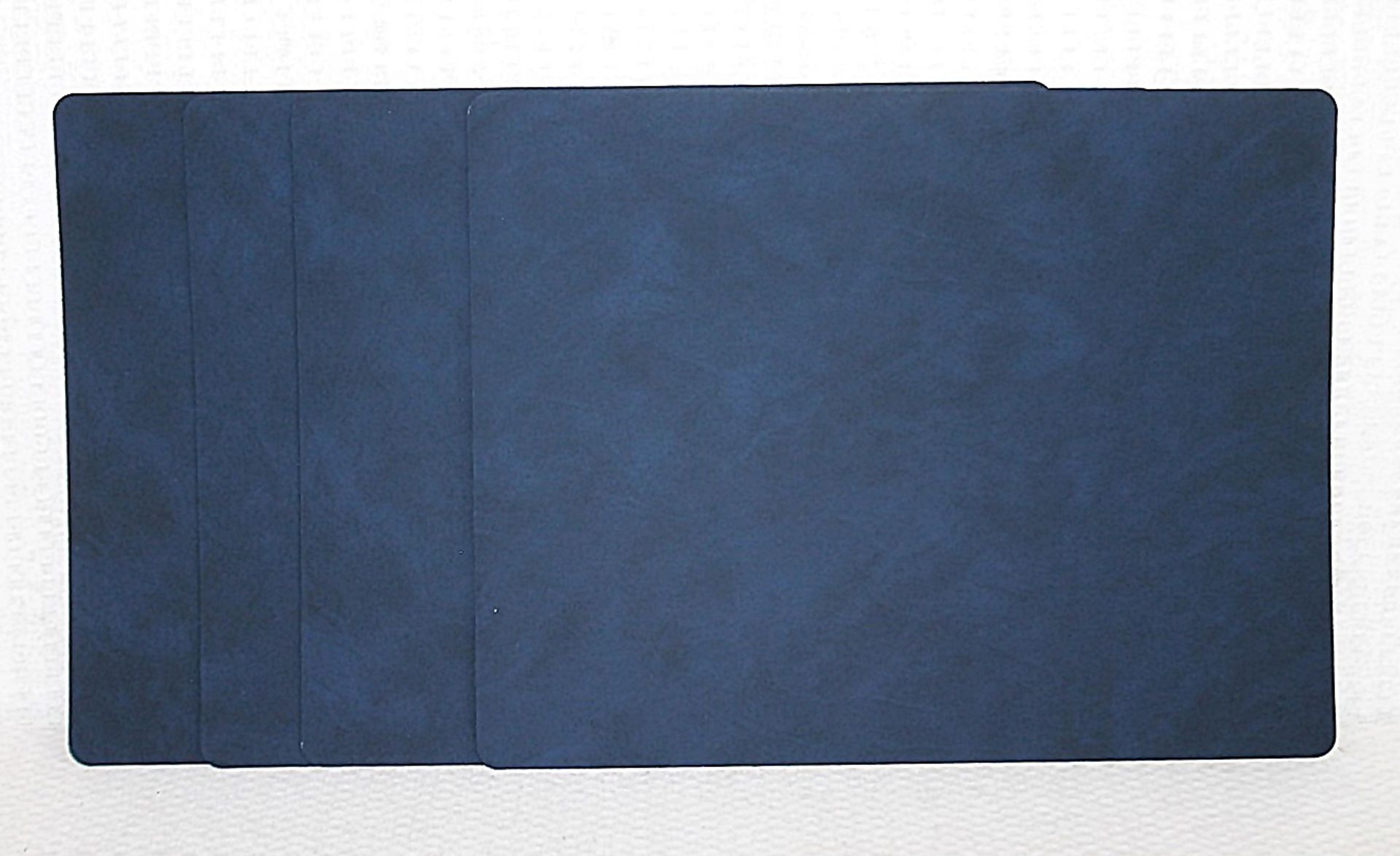 Set Of 4 x LINDDNA Recycled Leather Rectangular Placemats In Midnight Blue - Original Price £72.95 - Image 3 of 7