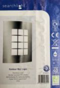 1 x Searchlight Outdoor Wall Light - Stainless Steel, Vandal Resistant PC Shade - New Boxed Stock -
