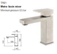 1 x Stonearth 'Metro' Stainless Steel Basin Mixer Tap - Brand New & Boxed - RRP £245 - Ref: TP821 P6