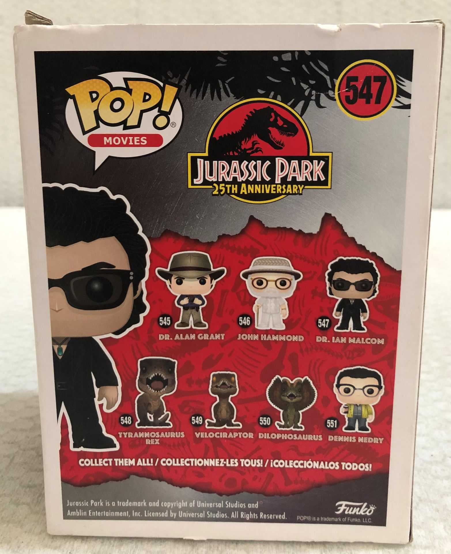 1 x Funko Pop Vinyl Jurassic Park Dr. Ian Malcom Figure - New/Boxed - HTYS325 - CL987 - Location: - Image 2 of 4