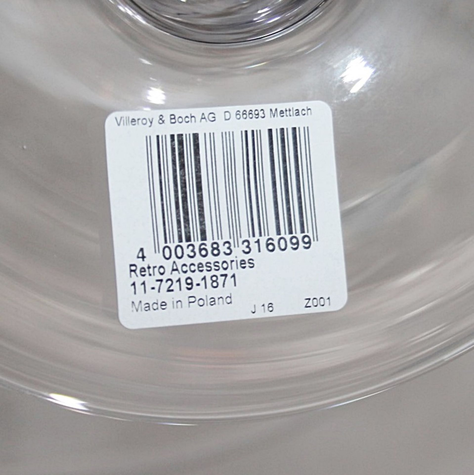 1 x VILLEROY & BOCH 'Retro Accessoires' Crystal Glass Serving Plate / Cake Stand - Image 6 of 6