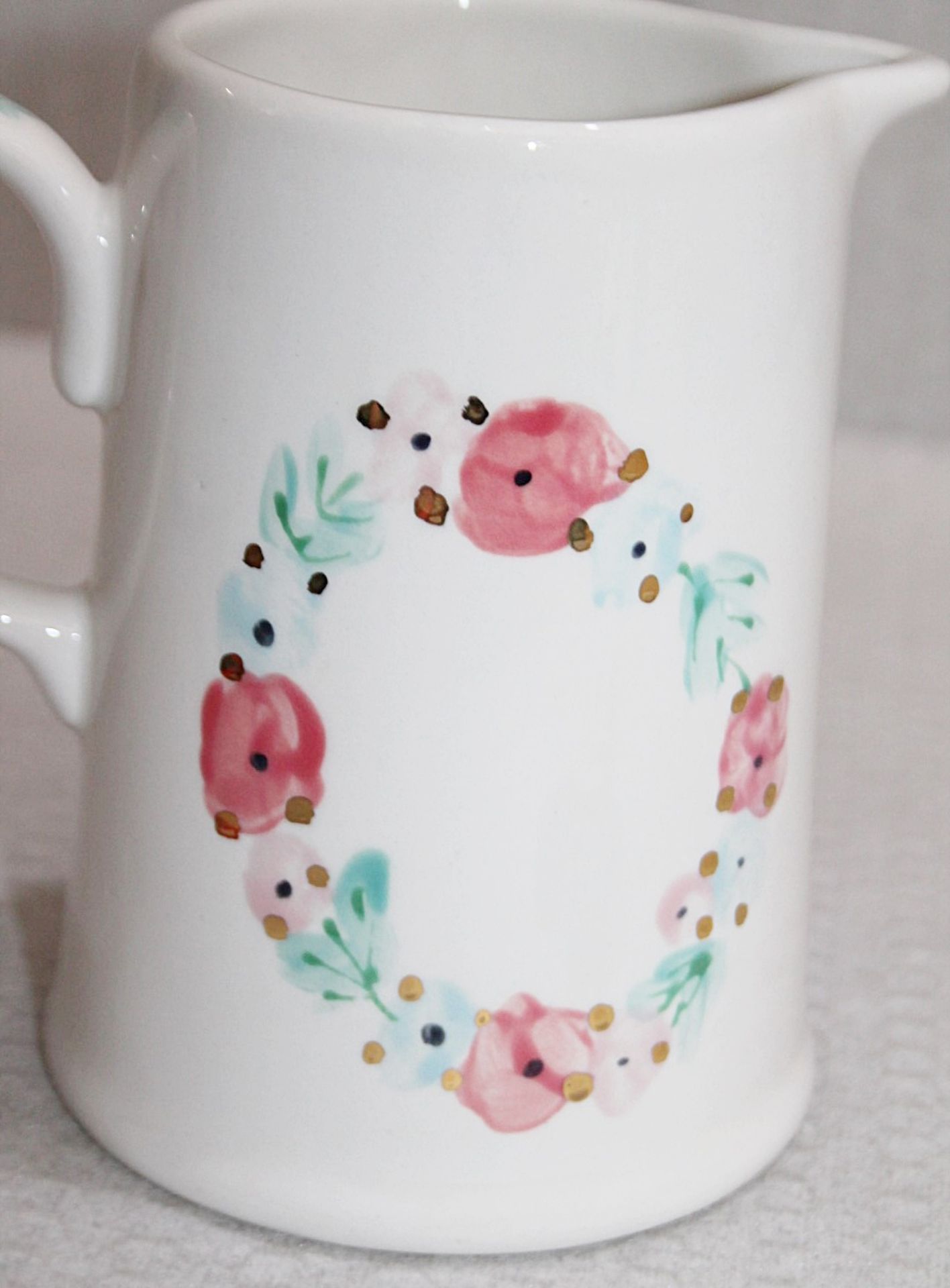 1 x Ceramic Handpainted Jug With Gilded Edging - Ex-Display Item From A London Department Store - - Image 6 of 7