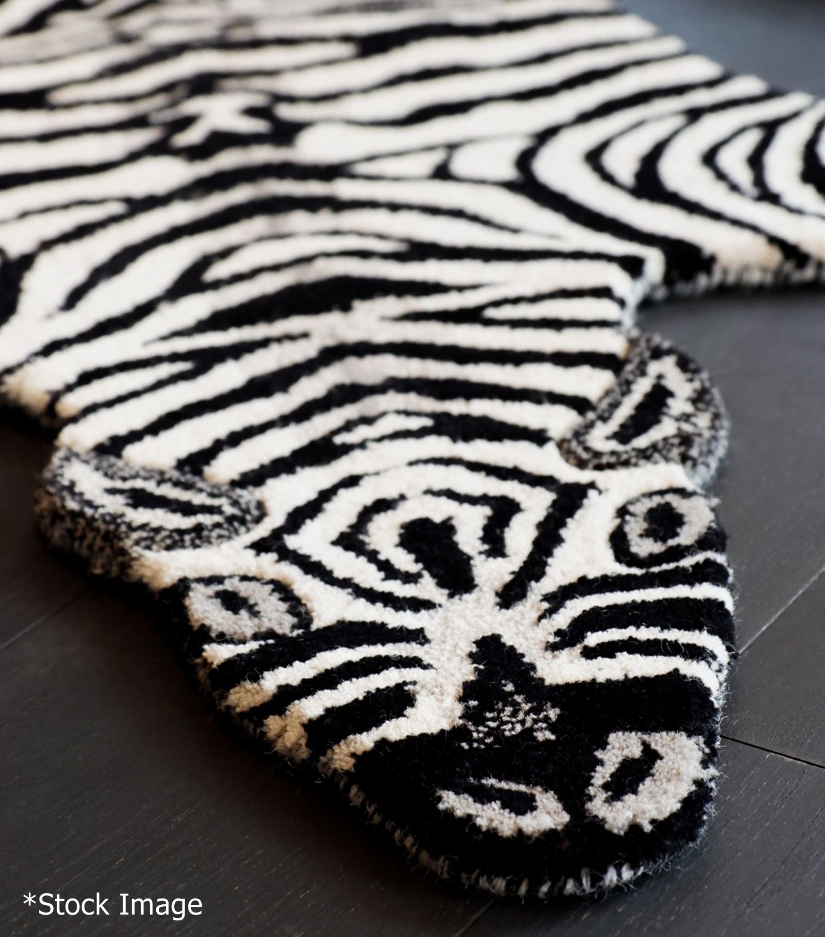 1 x DOING GOODS Luxury 100% Wool 'Chubby Zebra' Rug - Handmade - Original Price: £164.00 - Image 3 of 13