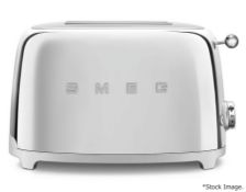 1 x SMEG 50S-Style 2-Slice Toaster In A Chrome Finish - Original Price £189.95 - Ex-display - Ref: