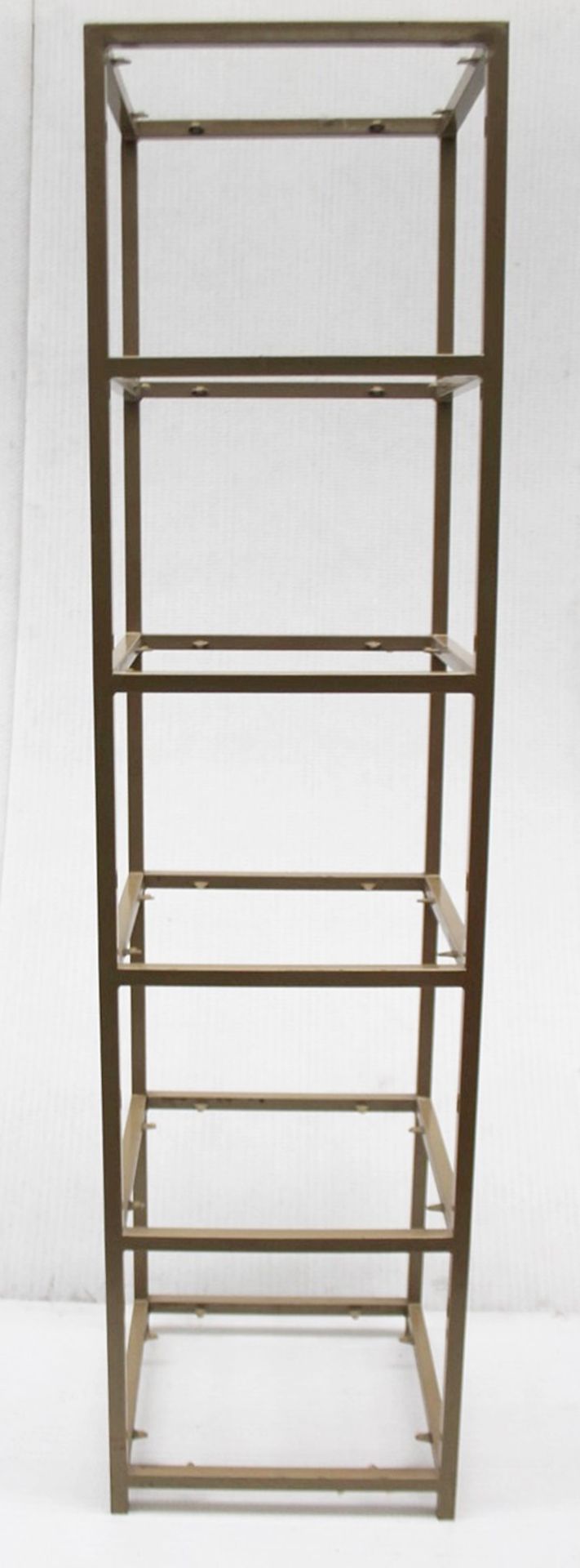 2 x Commercial 2-Metre Tall 5-Tier Shelving Unit In White And Bronze Finish (No Boards) - Ex-Display - Image 2 of 5