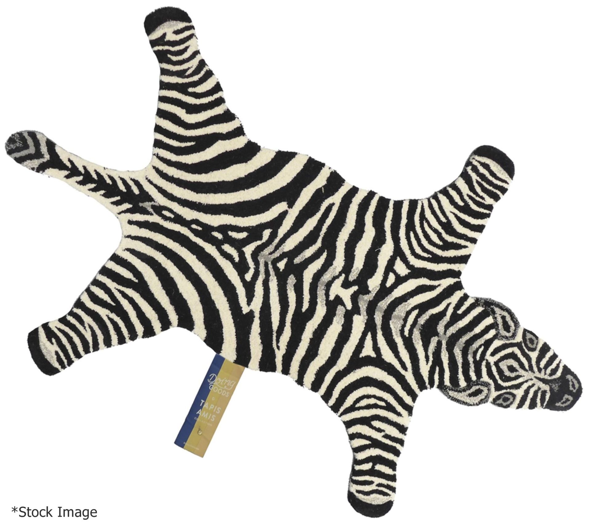 1 x DOING GOODS Luxury 100% Wool 'Chubby Zebra' Rug - Handmade - Original Price: £164.00 - Image 2 of 13