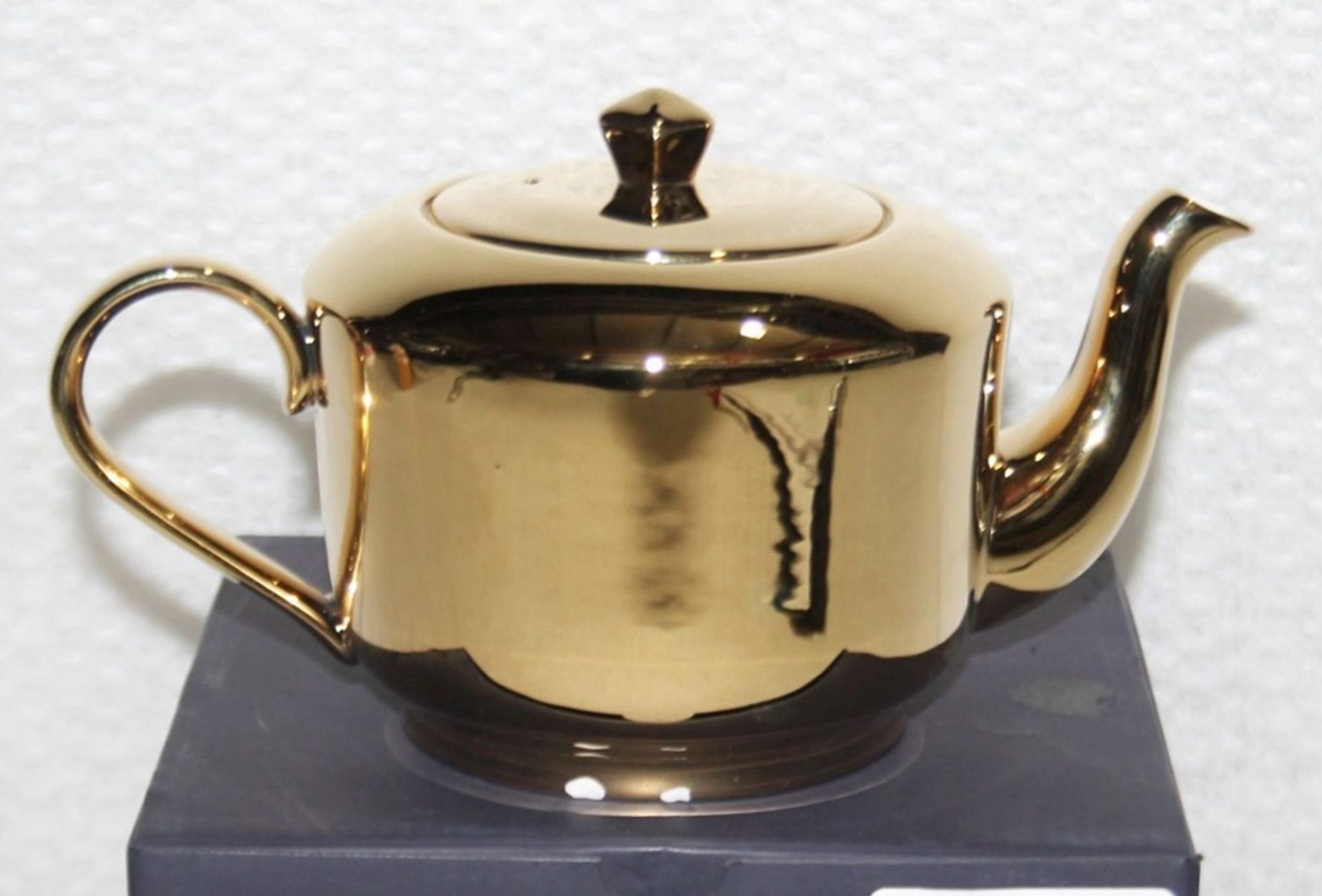 1 x RICHARD BRENDON 'Reflect' Fine Bone China Teapot In Gold - Original Price £250.00 *See Condition - Image 4 of 9