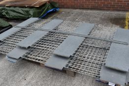 10 x Metal Shelf Panels For Pallet Racking, Set of Mesh Gates and Shelving Uprights