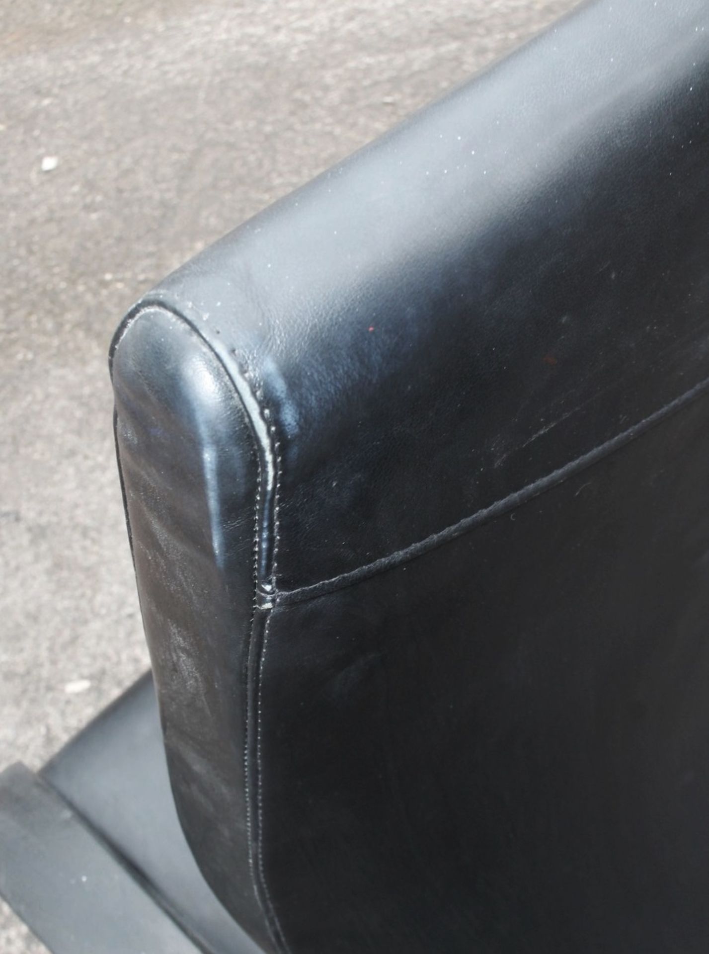 1 x VERCO Branded Gas Lift Swivel Chair Upholstered In A Black Faux Leather - Removed From An - Image 4 of 5