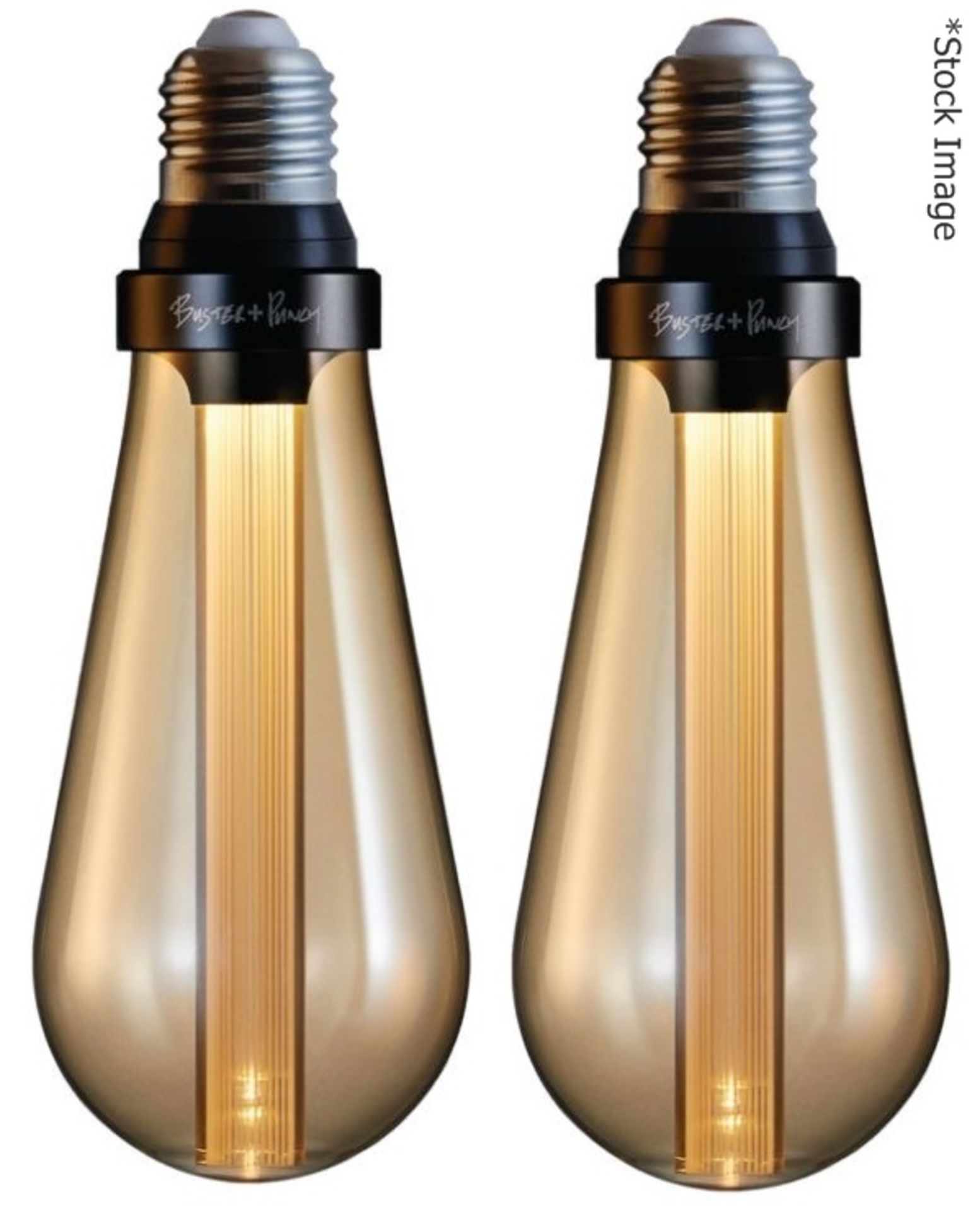 2 x BUSTER + PUNCH Designer Dimmable 'Teardrop' E27 Light Bulbs (Gold) - Total Original Price £69.98