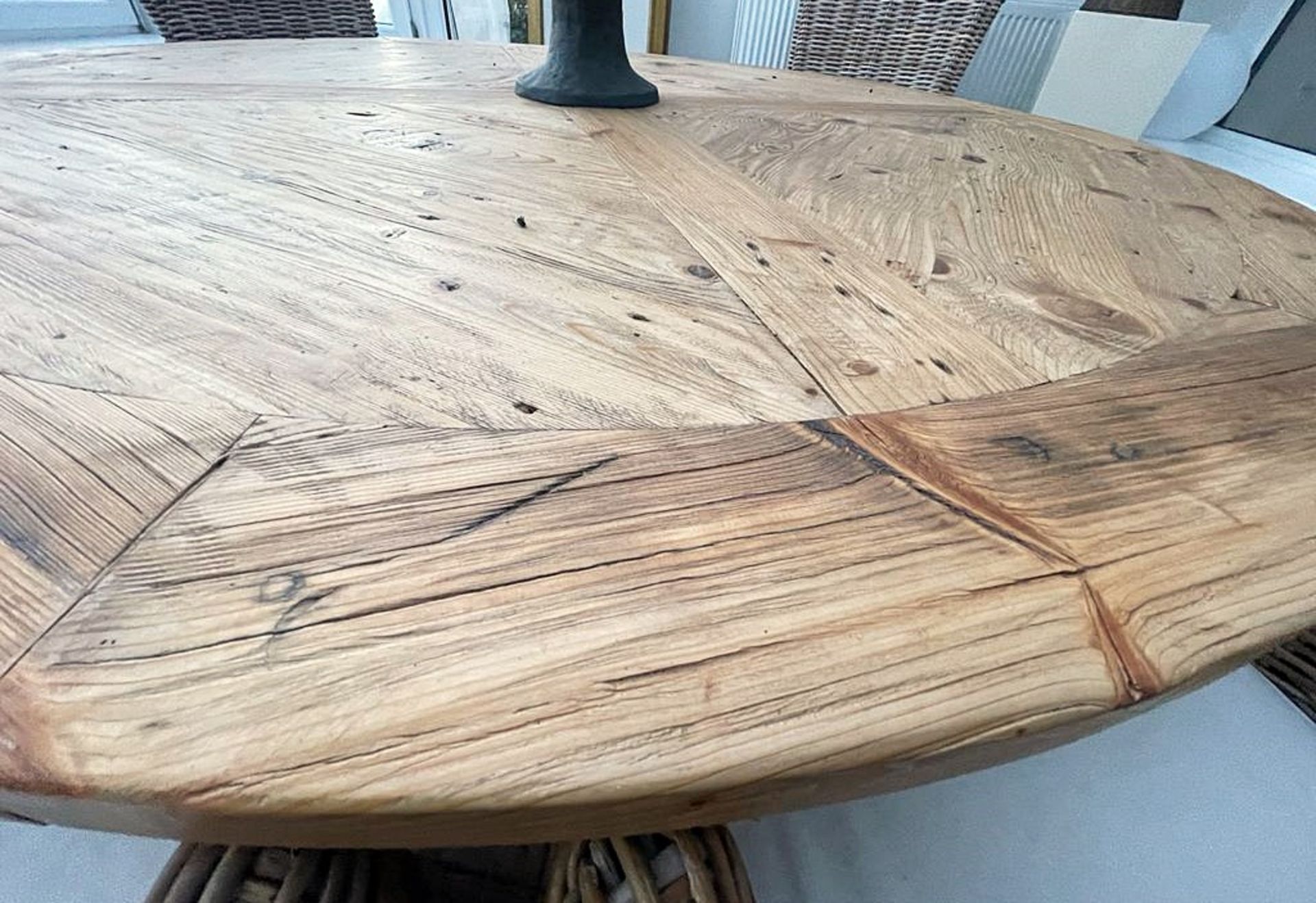 1 x Large Round Solid Wood Dining Table With 6 Chairs - From an Exclusive Property - No VAT On The H - Image 2 of 5