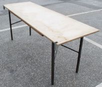 1 x Folding 6ft Wooden Topped Rectangular Trestle Table - Recently Removed From A Well-known