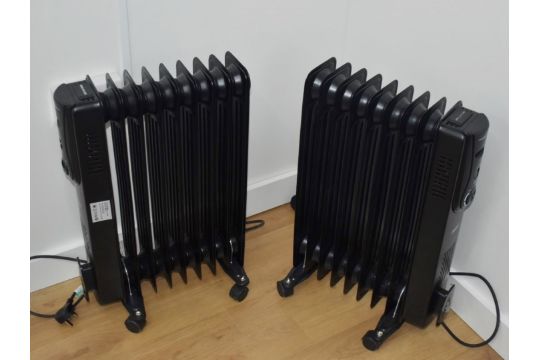 2 x VanHaus 2000w Oil Filled Radiators Finished in Black - Image 4 of 5