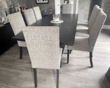 1 x Extending 2.4-Metre Dining Table With 8 x Upholstered Chairs, And Sideboard Unit - NO VAT