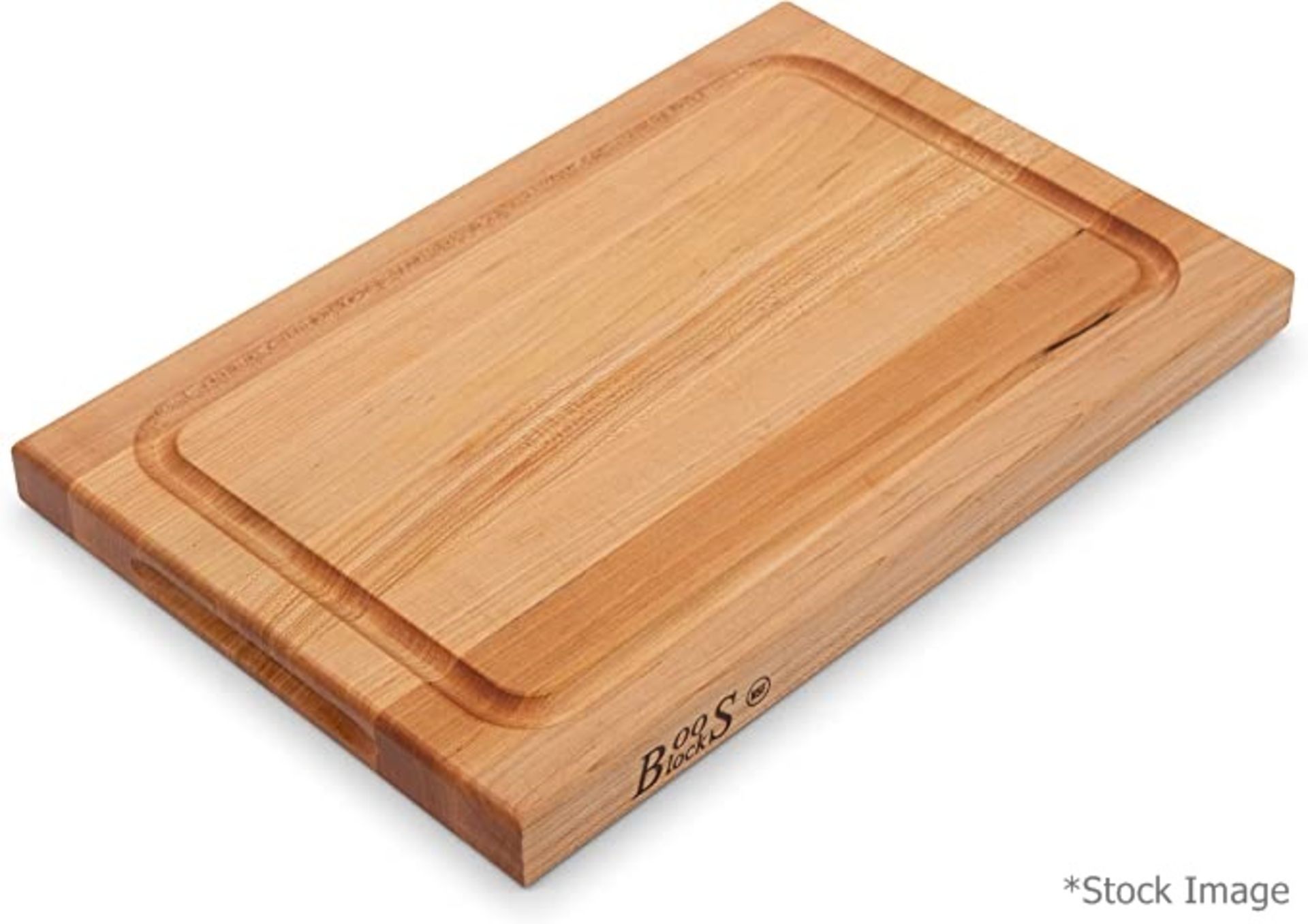 1 x JOHN BOOS 'Block' Reversible Maple Wood Chopping Board with Juice Groove - Image 2 of 6