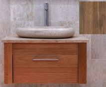 1 x Stonearth 'Venice' Wall Mounted 560mm Washstand - American Solid Walnut - Original RRP £925