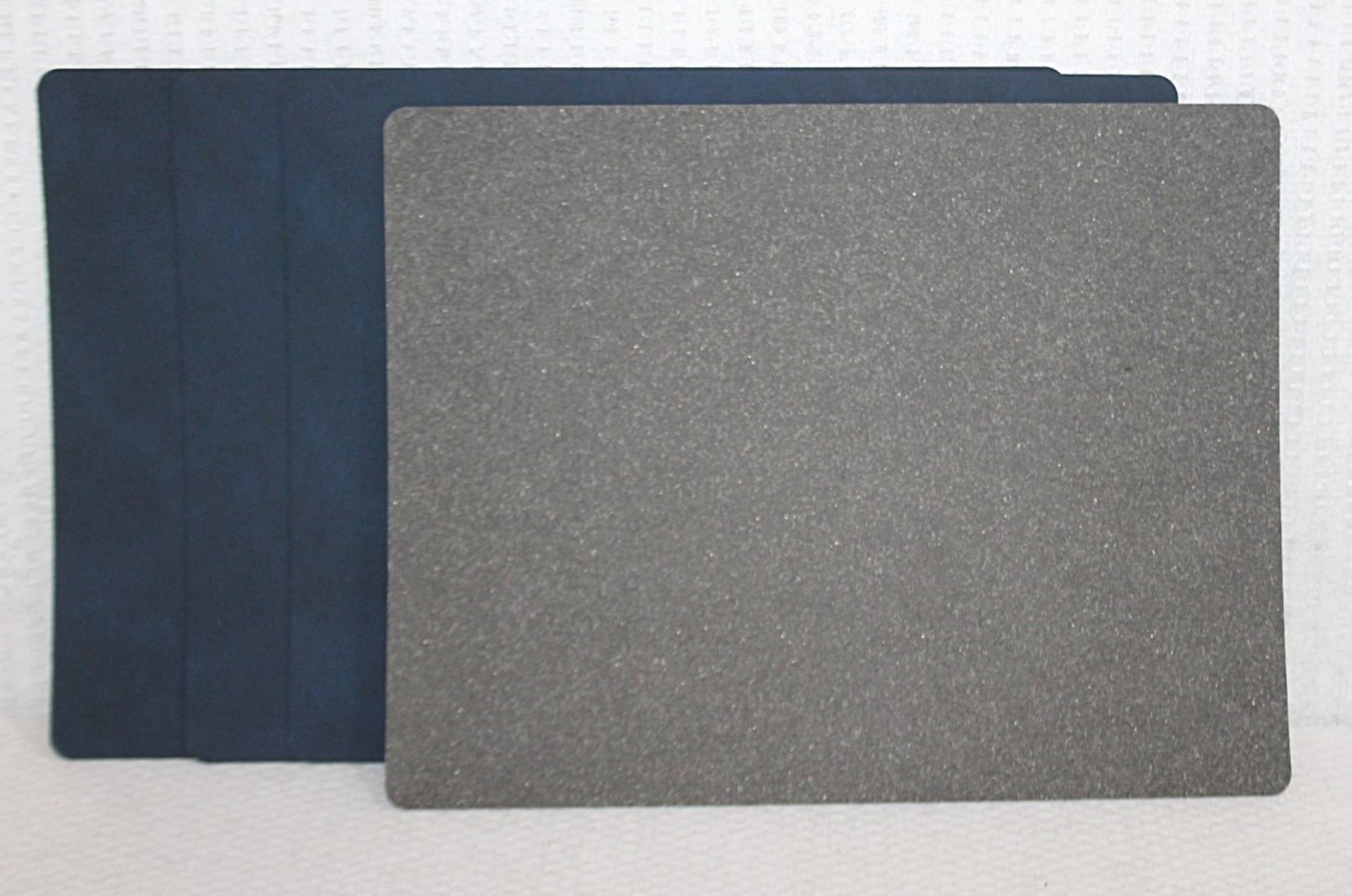 Set Of 4 x LINDDNA Recycled Leather Rectangular Placemats In Midnight Blue - Original Price £72.95 - Image 4 of 7