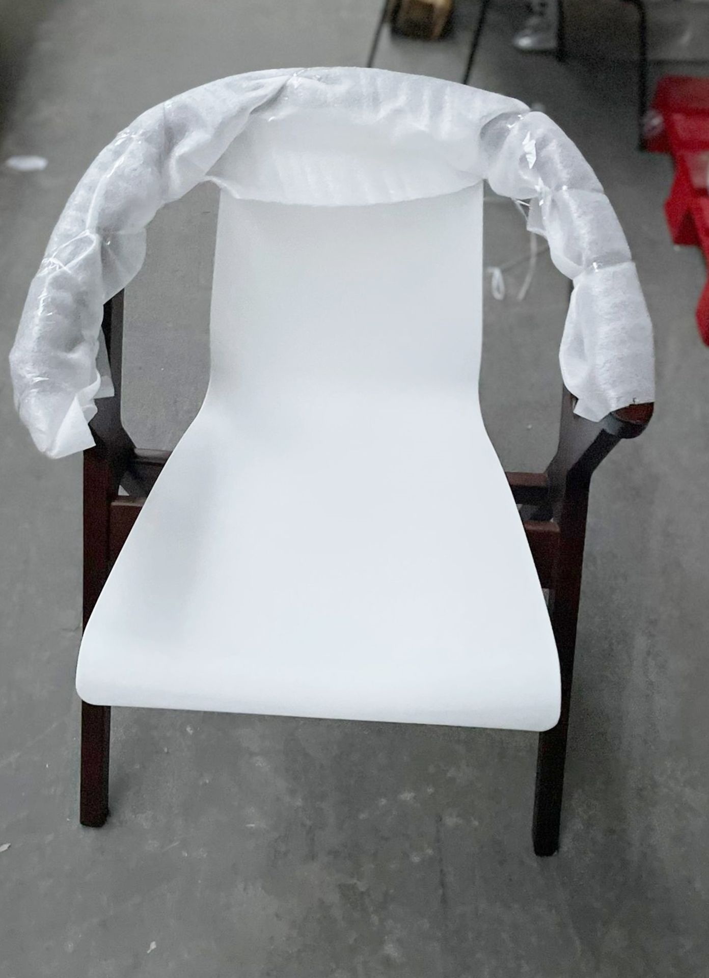 1 x Jasper Walnut White Chair - Dimensions: 78(h) x 60(d) x 56(w) cm - Brand New Boxed Stock - CL508 - Image 2 of 4