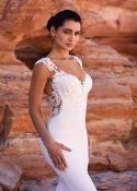 1 x Dando London 'Circe' Designer Floor-Length Wedding Dress With Illusion Back (8565) - Size UK