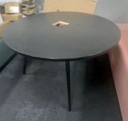 1 x Round 1.2-Metre Black Table With Centre Opening - To Be Removed From An Executive Office