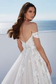 1 x Justin Alexander 'Venice' Tulle Ball Gown With Off the Shoulder Detail - UK Size 10 - RRP £1,854