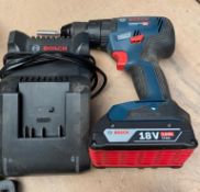 1 x Bosch 18v Cordless Drill - Professional Heavy Duty - Type: GSB 18V-55 - With Charger and Battery