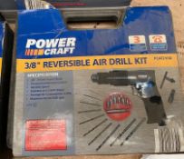 1 x Power Craft 3/8" Reversible Air Drill Kit - With Carry Case and Original Box
