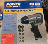 1 x Power Craft Air Impact Wrench Kit - With Carry Case and Original Box